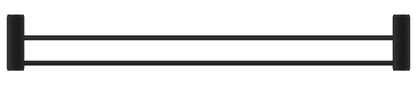 Mica Fluted Double Towel Rail - 800mm - Black