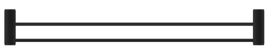 Mica Fluted Double Towel Rail - 800mm - Black