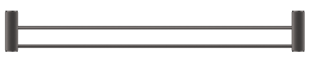 Mica Fluted Double Towel Rail - 800mm - Gunmetal