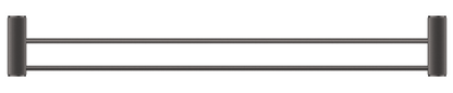 Mica Fluted Double Towel Rail - 800mm - Gunmetal