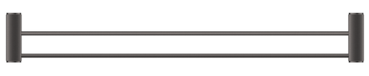 Mica Fluted Double Towel Rail - 800mm - Gunmetal