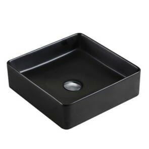 Matte Black Square Ceramic Basin  -  360 x   360 x 110mm