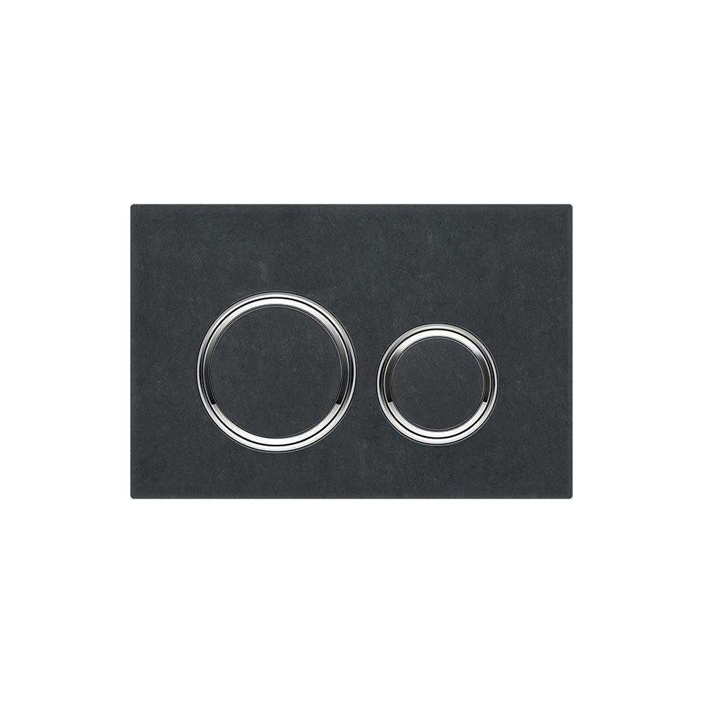 Geberit Surfaces made of glass Matte Black, Chrome Trim 115.884.00.1 Push Button