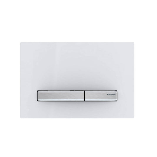Geberit Smoke reflective glass plate with brushed metal button 115.788.SD.2 Push Button