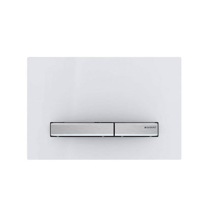 Geberit White glass place with brushed metal button 115.788.11.2 Push Button