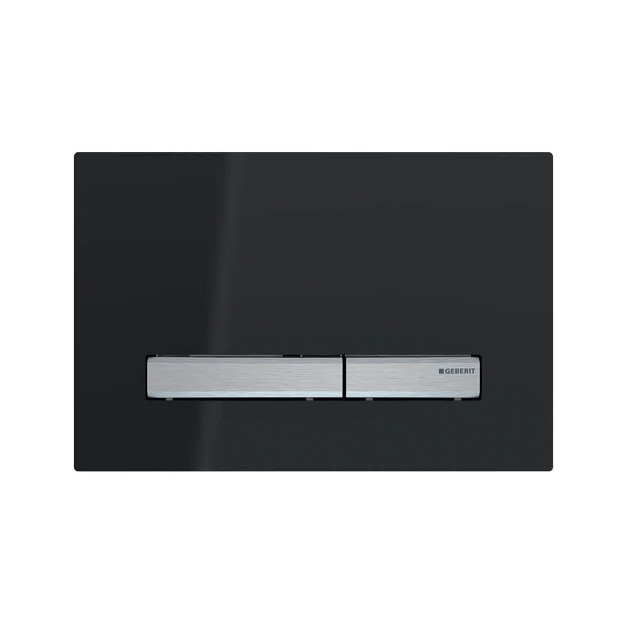 Geberit Black glass place with brushed metal button 115.788.DW.2 Push Button
