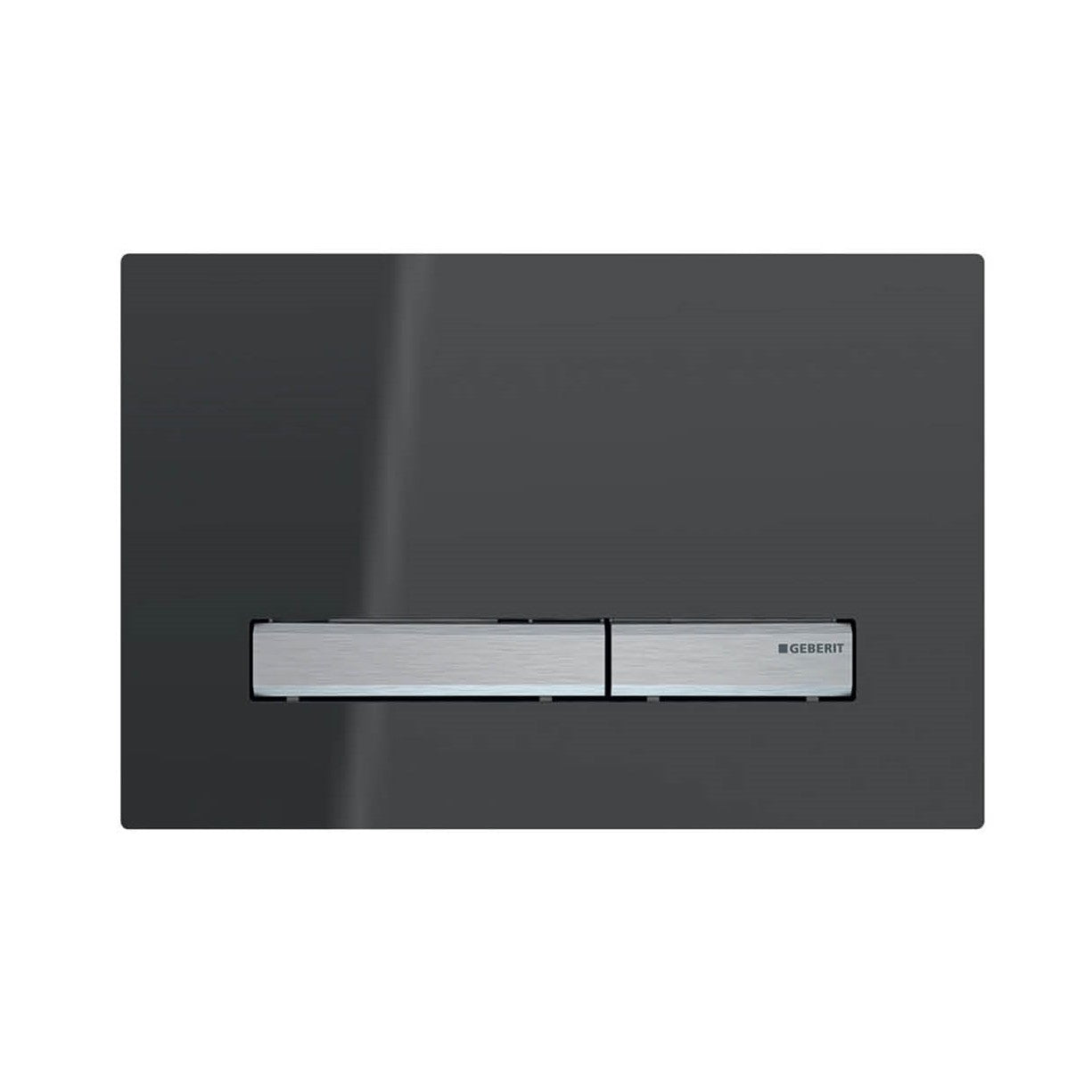 Geberit Smoke reflective glass plate with brushed metal button 115.788.SD.2 Push Button