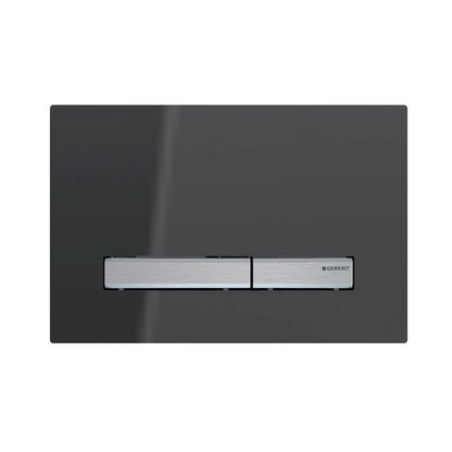 Geberit Smoke reflective glass plate with brushed metal button 115.788.SD.2 Push Button