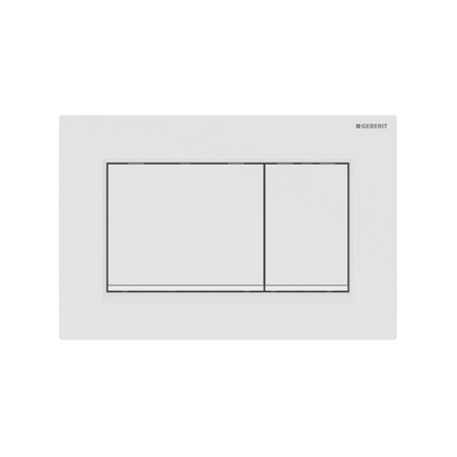 Geberit Fingerprint-resistant matt white plate & buttons with chrome trim 115.883.JT.1 Push Button