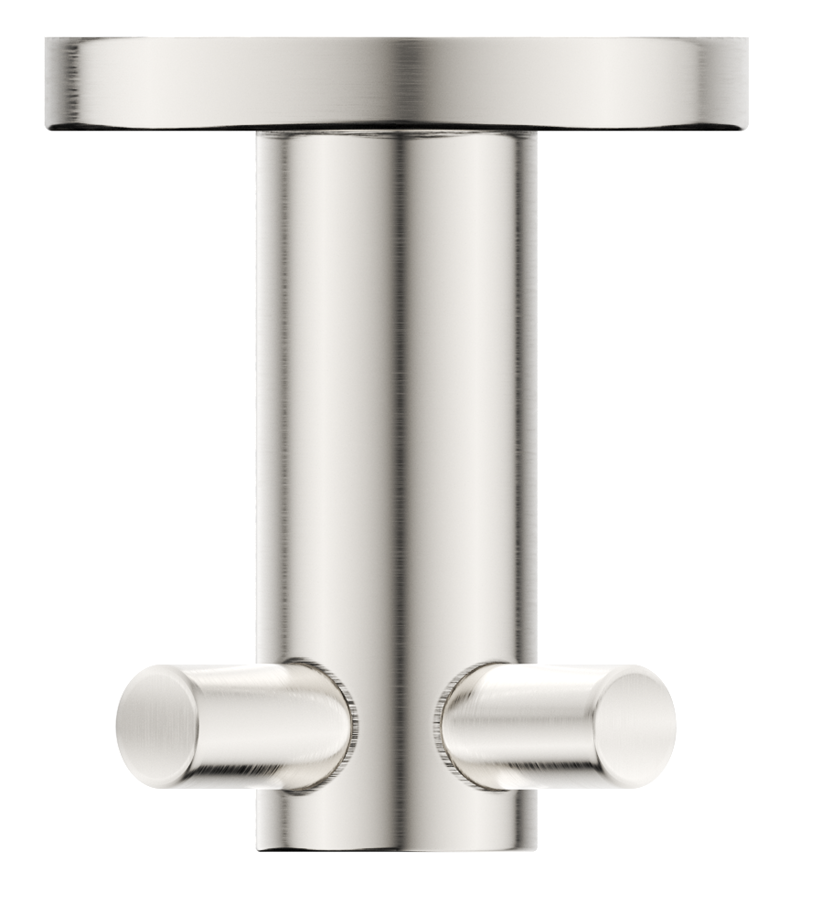 Mica Double Robe Hook - Brushed Nickel