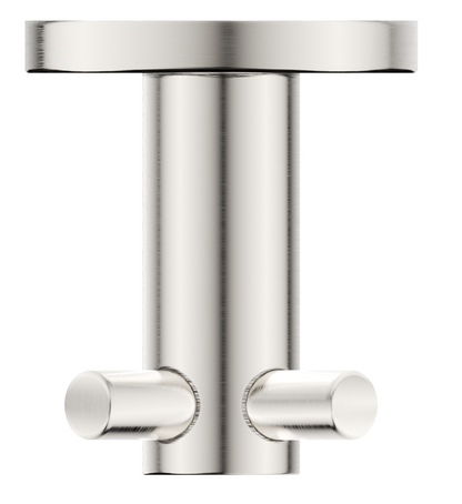 Mica Double Robe Hook - Brushed Nickel