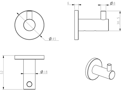 Mica Robe Hook - Dusk Bronze