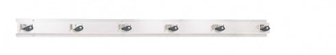 1500mm W  Surface Mounted Mop and Broom Holder 6 Holders - 1500mm W x 102mm H x 70mm D - Satin