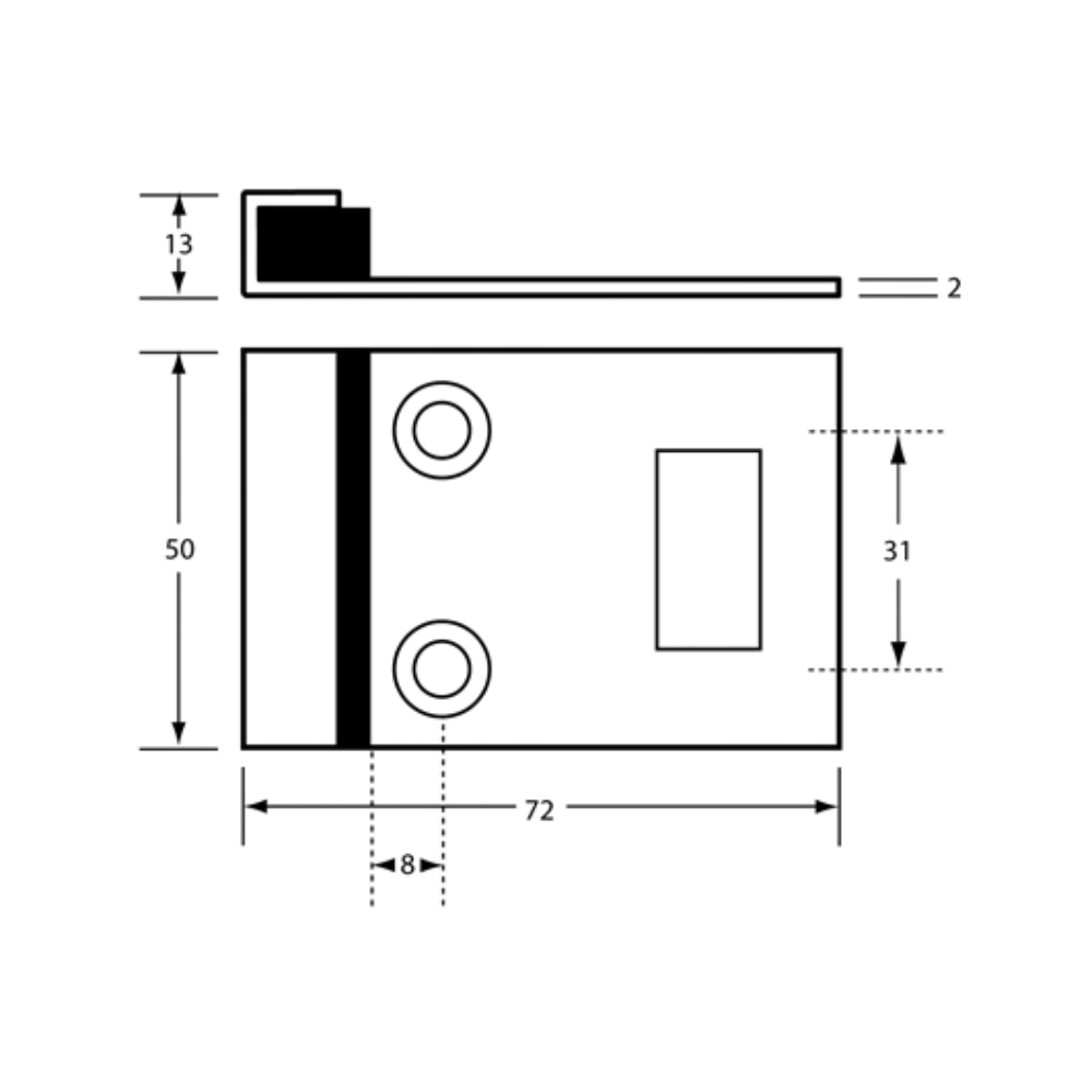115 Combined Bumper and Staple to suit 33mm door