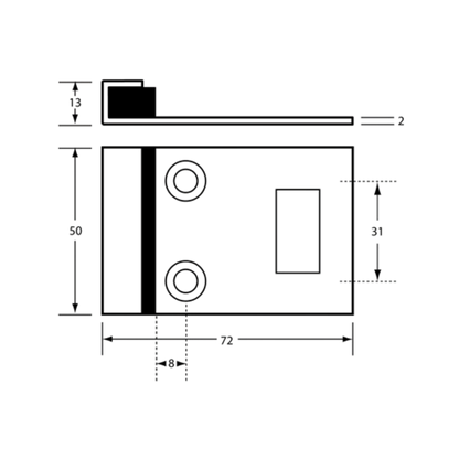 115 Combined Bumper and Staple to suit 33mm door