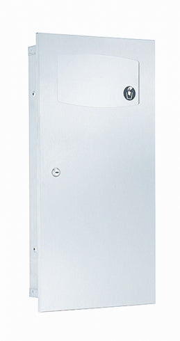 362mm W  Surface Mounted Waste Receptacle 10.5 litres - 362mm W x 718mm H x 115mm D - Satin