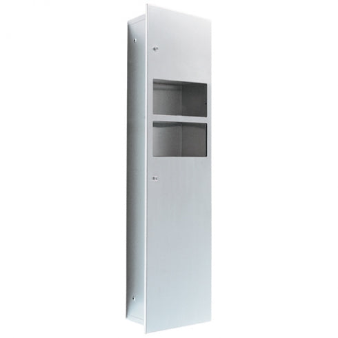 360mm W  Surface Mounted Surface Mounted Dryer and Waste Combination - 360mm W x 1300mm H x 185mm D - Satin