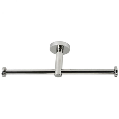 270mm W  Surface Mounted Double Toilet Roll Holder - 270mm W x 50mm H x 80mm D - Polished