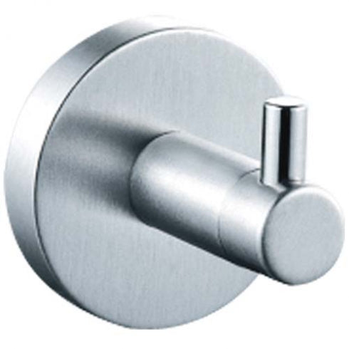 50mm W  Surface Mounted Single Robe Hook - 50mm W x 65mm D - Satin