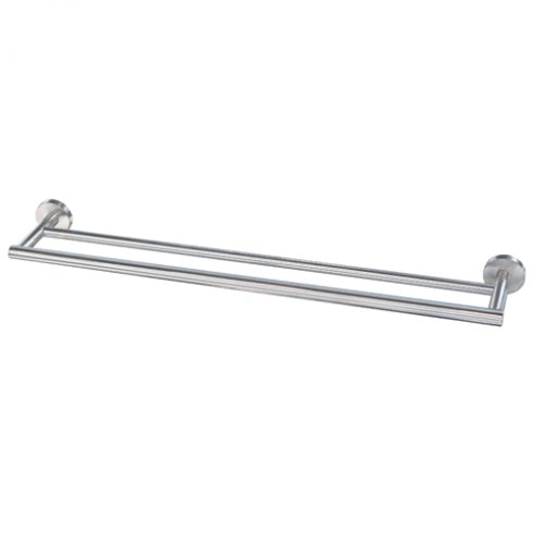450mm Surface Mounted Double Towel Rail - 450mm - Brushed Satin