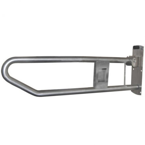 RH 800mm W  Surface Mounted Drop Down Grab Bar with Nurse Call Box - RH 800mm W x 300mm H - Satin