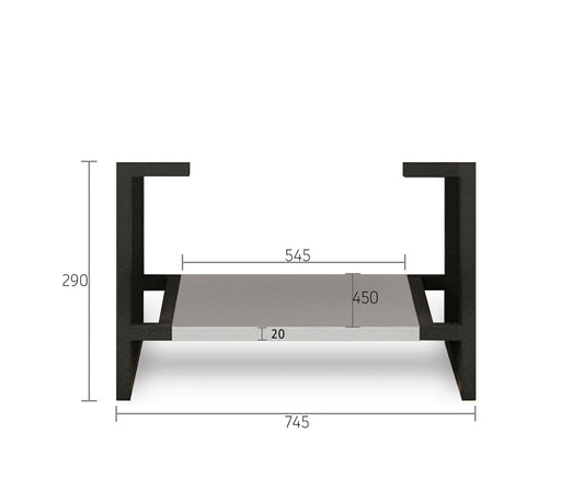Leg Boston 750X450 Matte Grey
