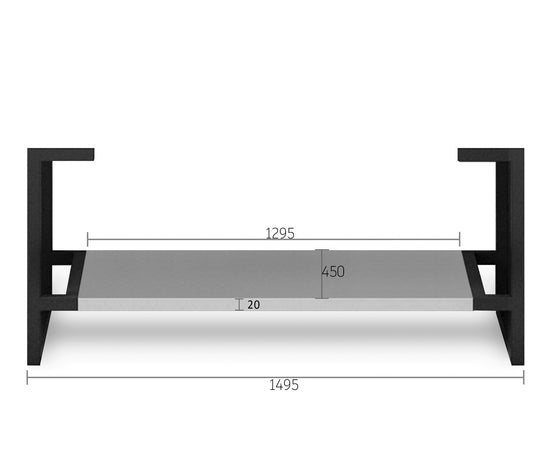 Leg Boston 1500X450 Matte Grey