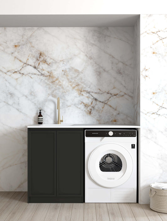 Hampshire Black 1300 Base Laundry Kit with  Pure White Top