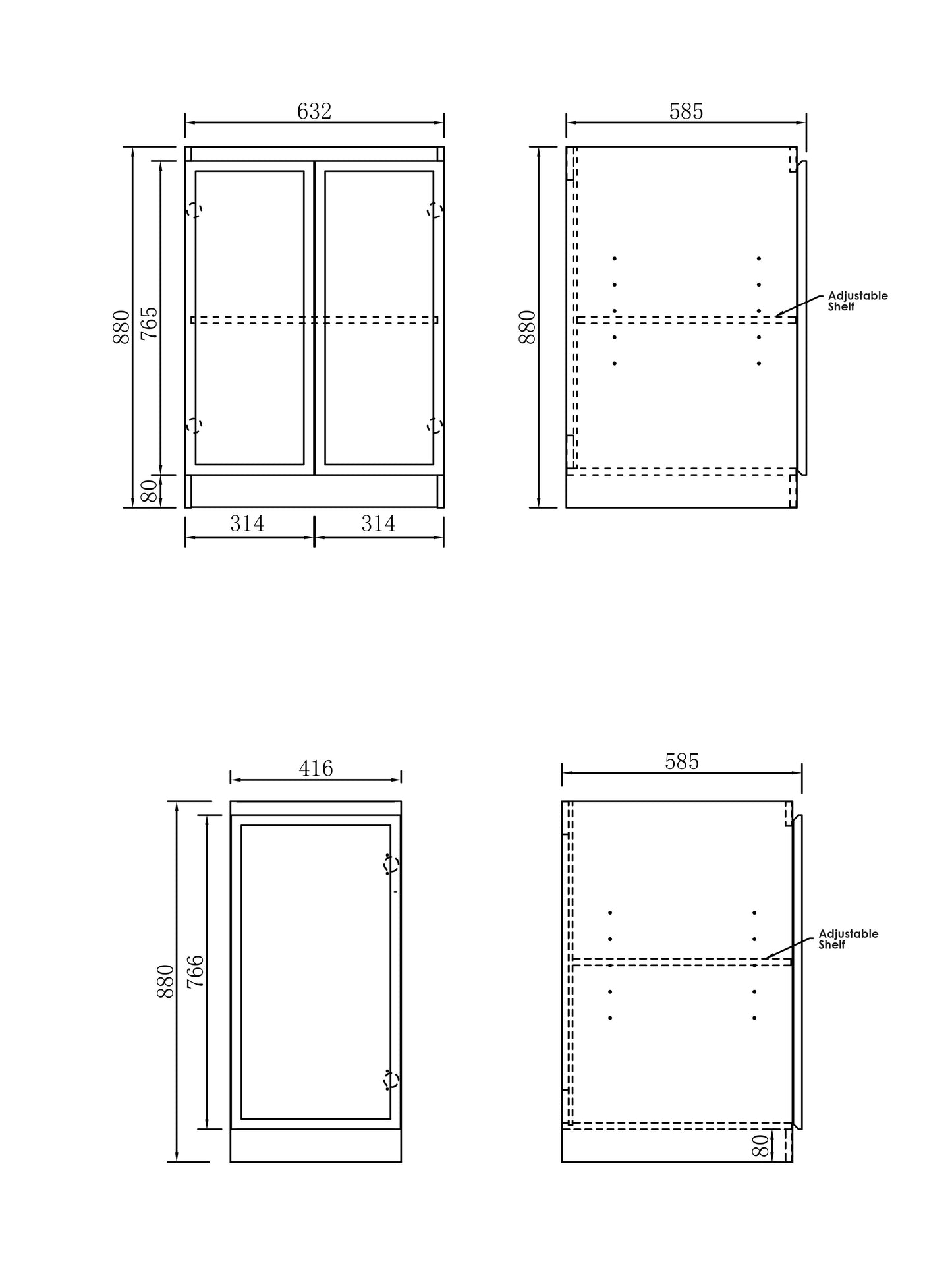 Hampshire Black 1300 Base Laundry Kit with  Pure White Top