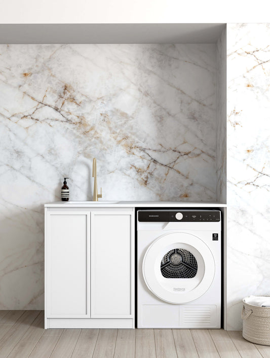 Hampshire White 1300 Base Laundry Kit with  Pure White Top
