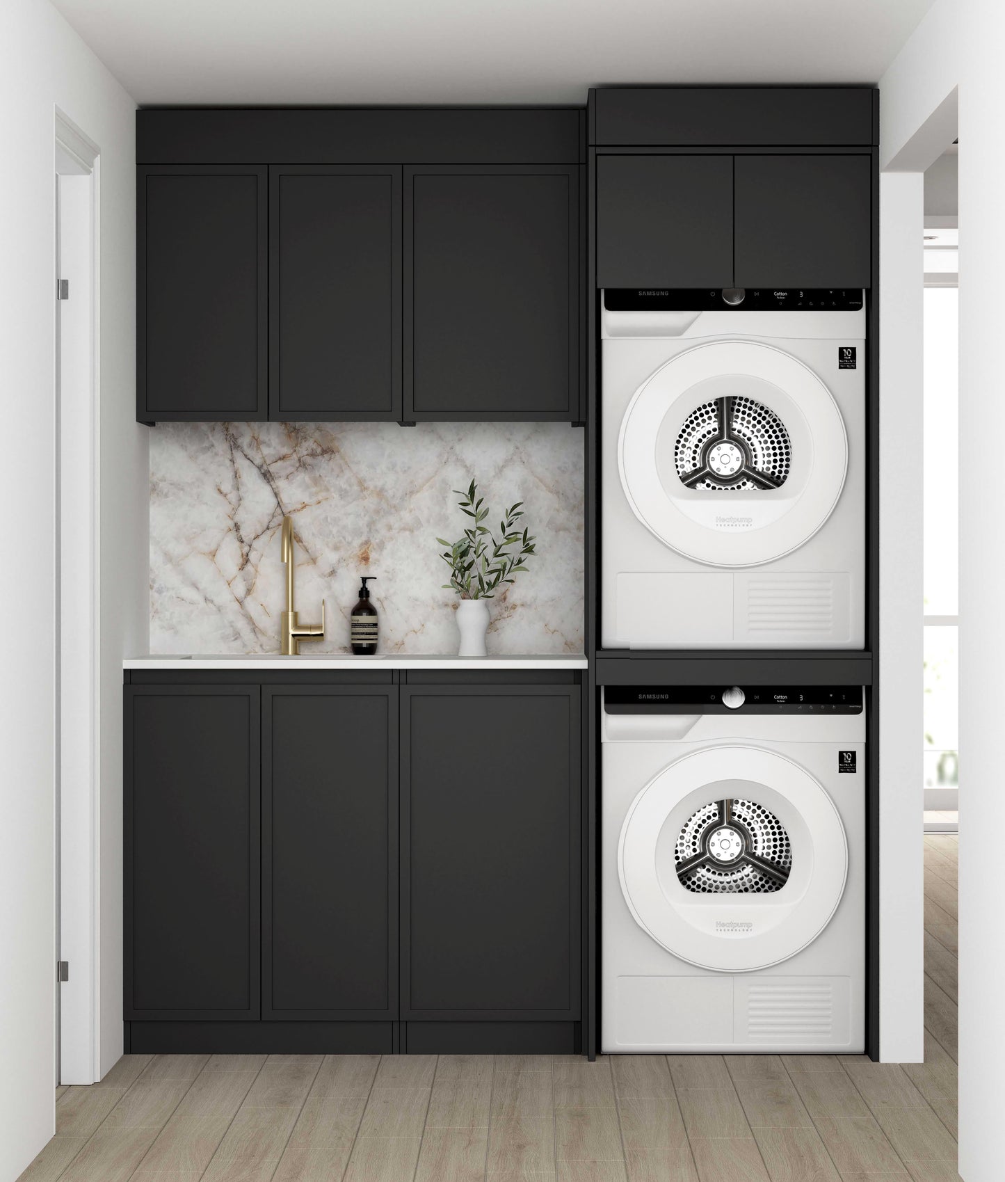 Laundry Kit 1715C Hampshire Black with Pure White Top