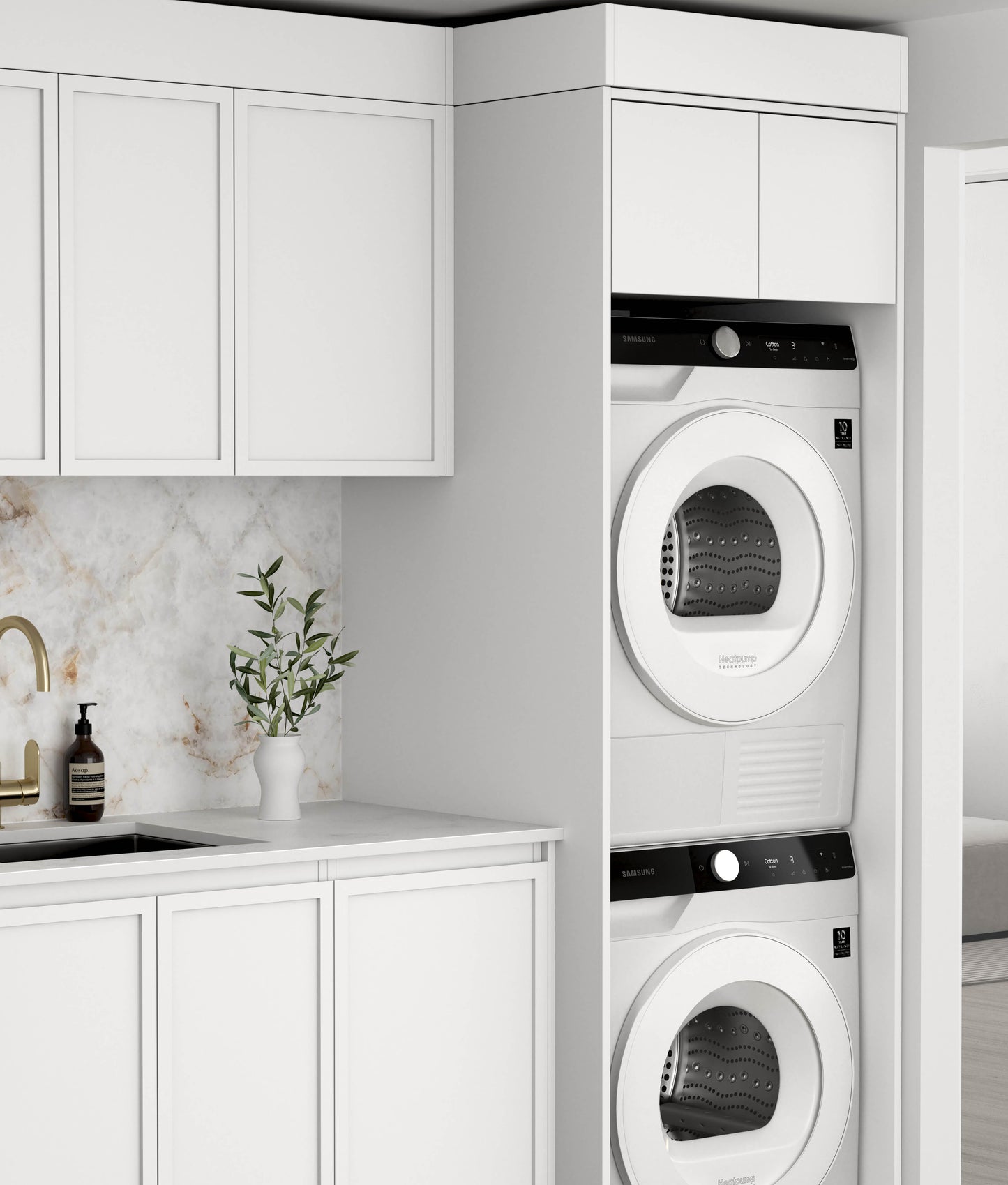 Laundry Kit 1715C Hampshire White with Pure White Top