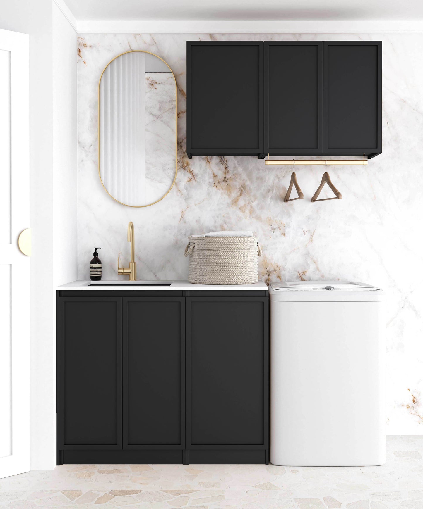Laundry Kit 1715C Hampshire Black with Pure White Top