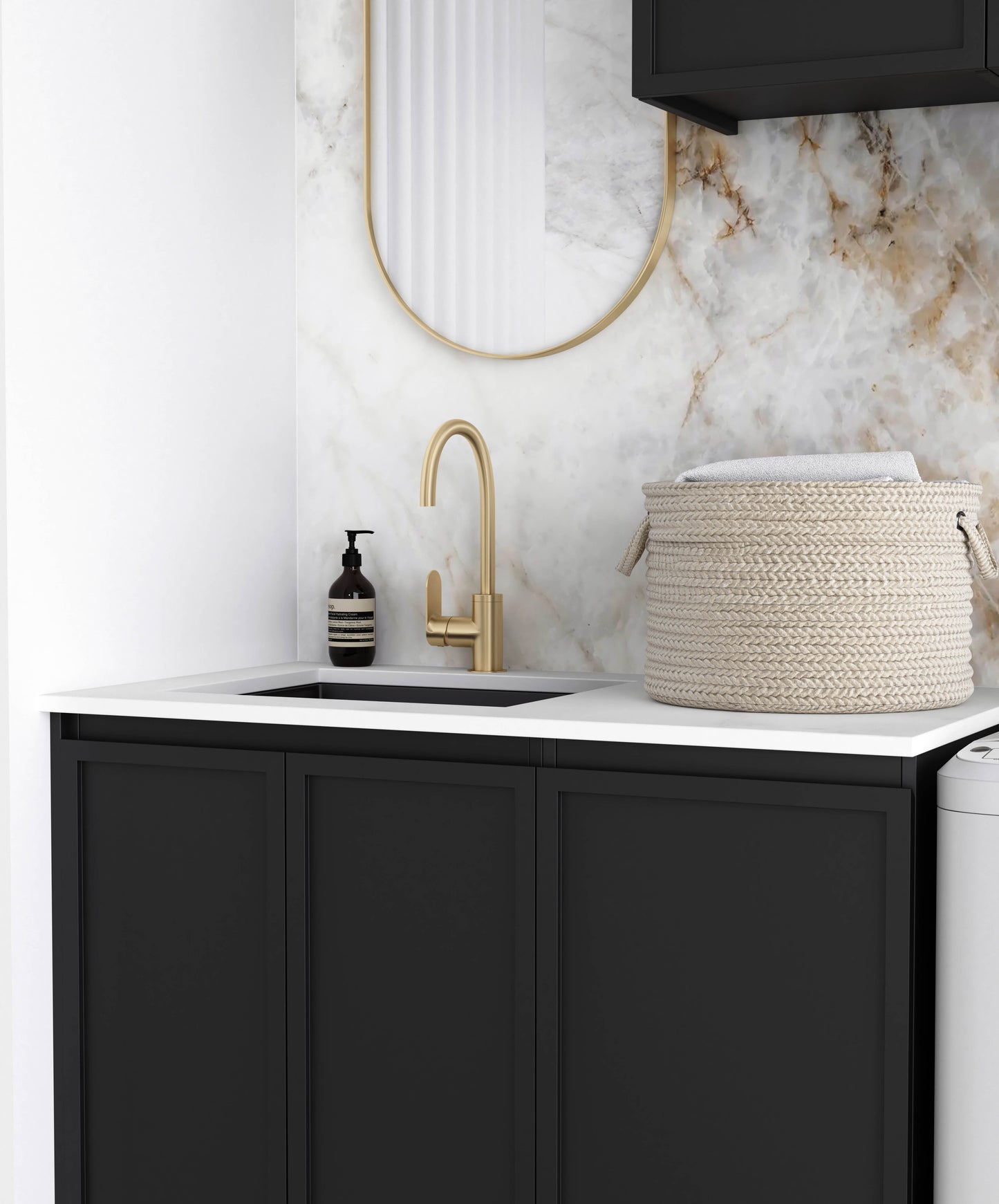 Laundry Kit 1715C Hampshire Black with Pure White Top