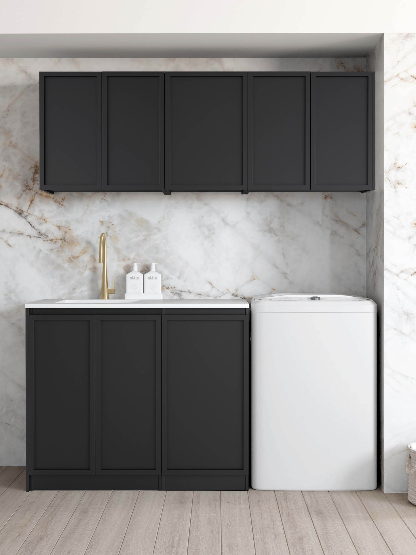 Laundry Kit 1715C Hampshire Black with Pure White Top