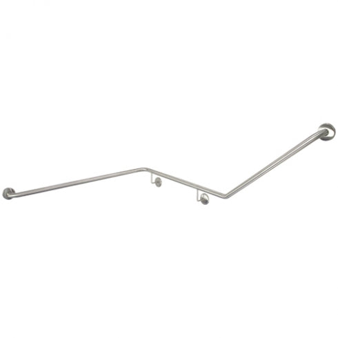 LH 1037.6mm  Surface Mounted 32mm Toilet Grab Rail to suit In Wall Cistern - LH 1037.6mm x 867.6mm x 700mm - Satin