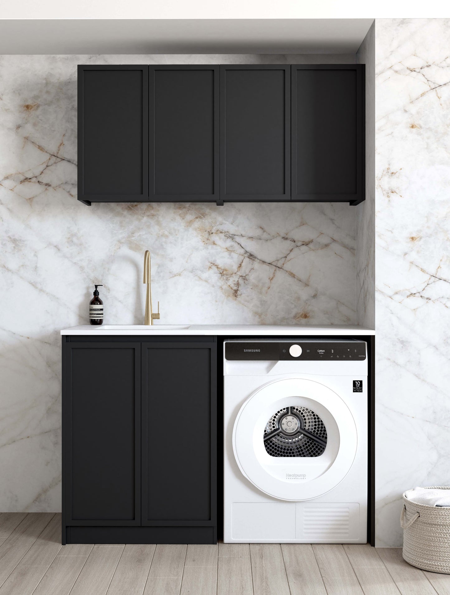 Laundry Kit 1305A Hampshire Black with Pure White Top