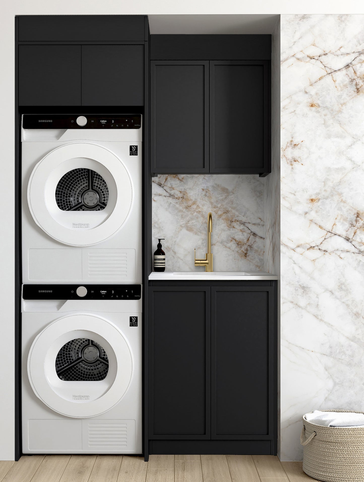 Laundry Kit 1305A Hampshire Black with Pure White Top