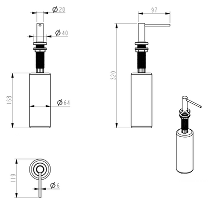 Mica Invisible Soap Dispenser - Brushed Nickel