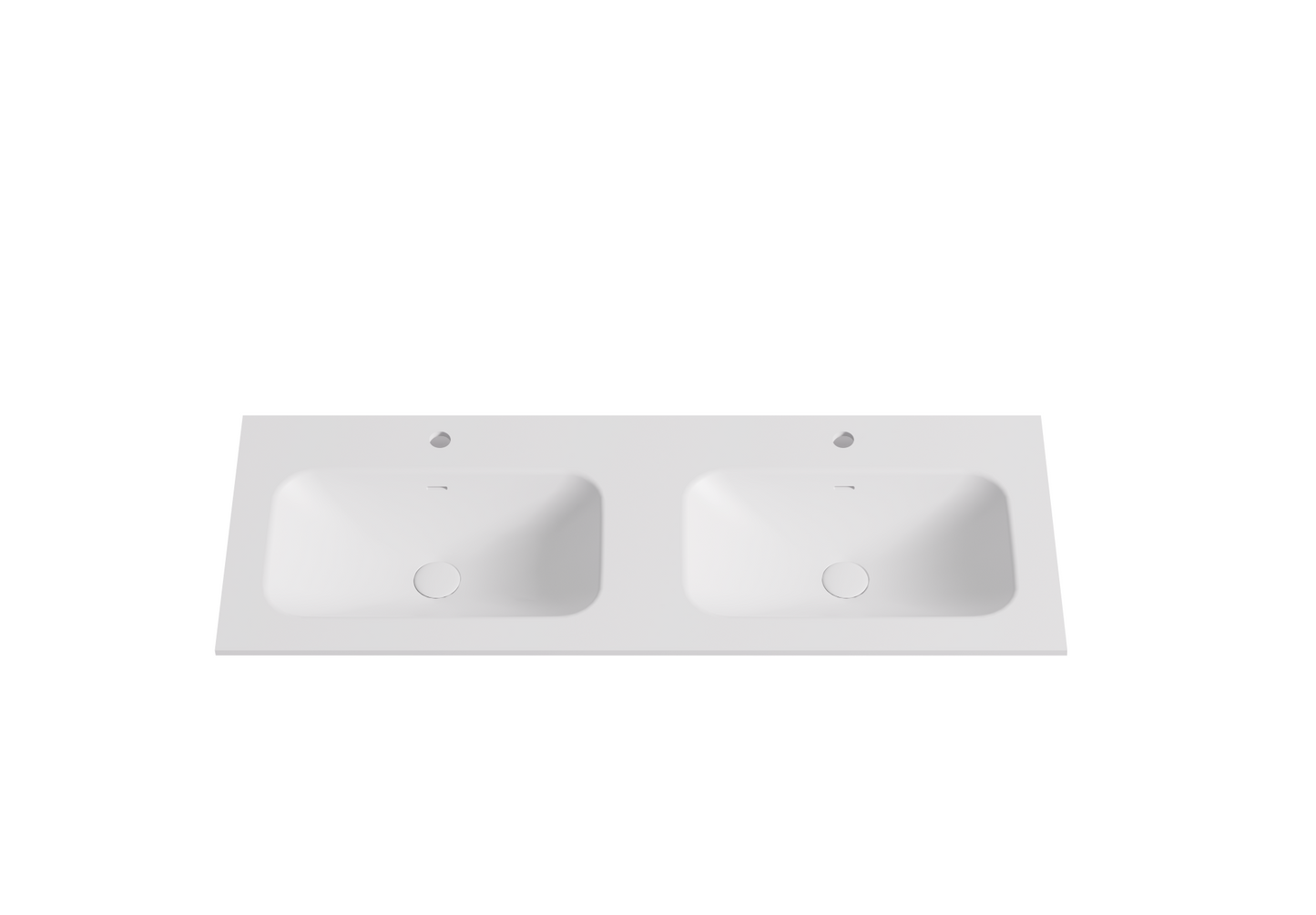 1200mmx460mm Solid Surface Moulded Top - Matte White - No Tap Hole