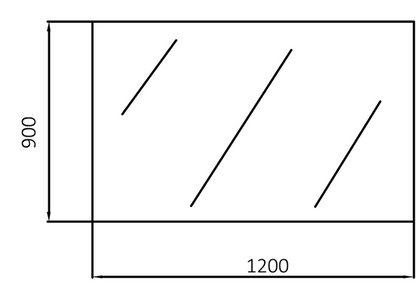 1200mmx900mm - Plain Pencil Edge Framless Mirror
