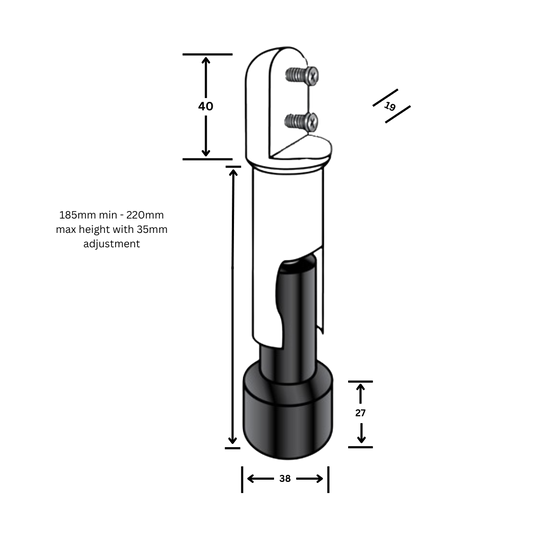 120 Heavy Duty Series Stainless Steel Leg – 185mm with 35mm adjustment