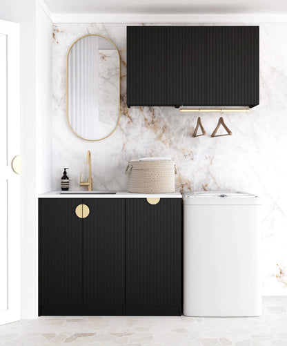 Laundry Kit 1715DR-C Marlo Black with Natural Carrara Marble Top and 400 Drawer Unit