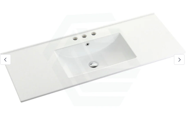 1200mm Ceramic Top - 3 Tap Hole - Gloss white