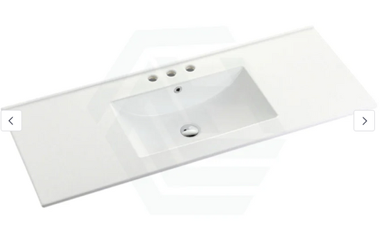1200mm Ceramic Top - 3 Tap Hole - Gloss white