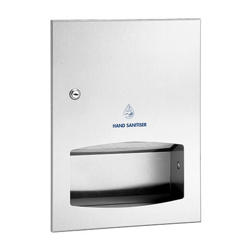 330mm W  Recessed  Recessed Sanitiser Dispenser  - 330mm W x 441mm H x 105mm D - Satin
