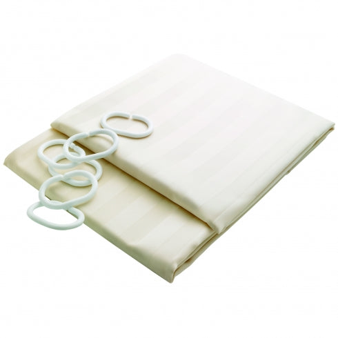 1800mm W  Attaches to Shower Curtain Rail Shower Curtain Cream (includes hooks) - 1800mm W x 1800mm H - Cream