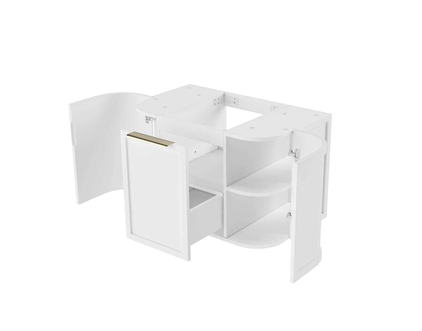Hampshire 750mm Satin White Wall Hung Curve Cabinet Only