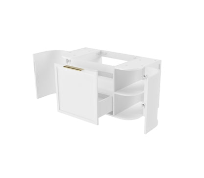 Hampshire 900mm Satin White Wall Hung Curve Cabinet Only