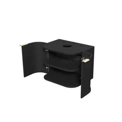 Hampshire 600mm Satin Black Wall Hung Curve Cabinet Only